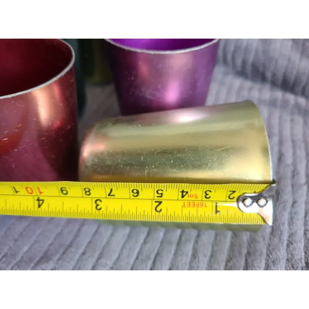 Lot of 9 vintage MCM colorful retro Bascal aluminum metal 3.5